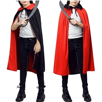 Amazon.co.jp: [XSAJU] コスプレ マント 子供用 ブラック レッド